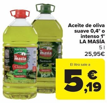 Carrefour Aceite de oliva suave 0,4º o intenso 1º la masía oferta