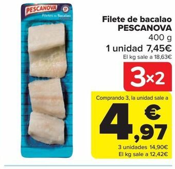 Carrefour Filete de bacalao pescanova oferta