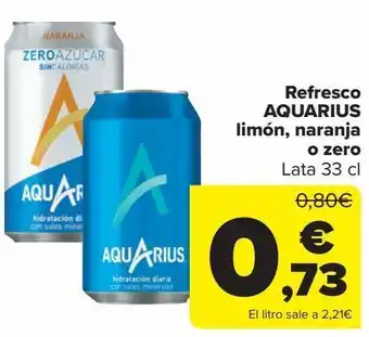 Carrefour Refresco aquarius limón, naranja o zero oferta