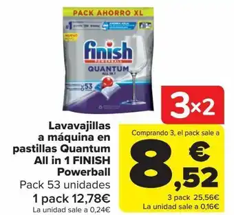 Carrefour Lavavajillas a máquina en pastillas quantum all in 1 finish powerball oferta