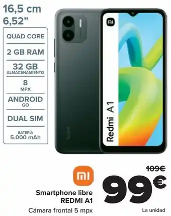 Carrefour Smartphone libre redmi a1 oferta