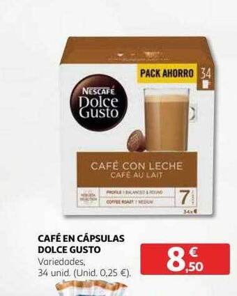 Alcampo Café en cápsulas dolce gusto oferta