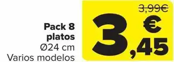 Carrefour Pack 8 platos oferta