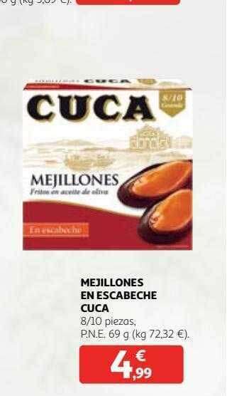 Alcampo Mejillones en escabeche cuca oferta