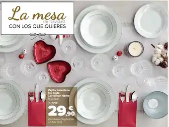 Carrefour Vajilla porcelana filo plata carrefour home oferta