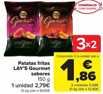 Carrefour Patatas fritas lay's gourmet sabores oferta