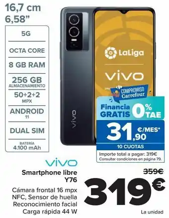 Carrefour Vivo smartphone libre y76 oferta