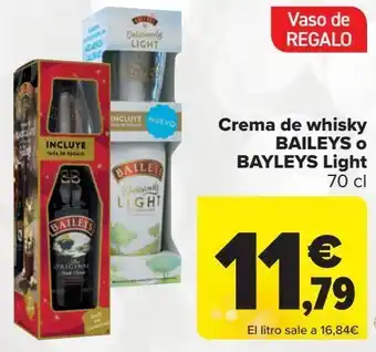 Carrefour Crema de whisky baileys o baileys light oferta