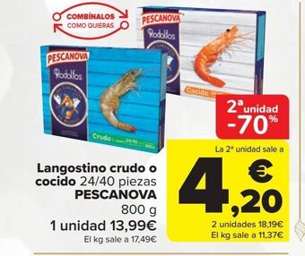 Carrefour Langostino crudo o cocido pescanova oferta