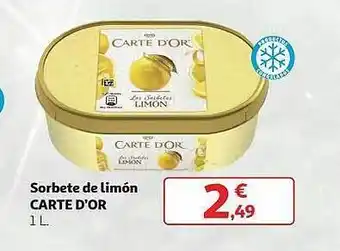 Alcampo Sorbete de limón carte d'or oferta