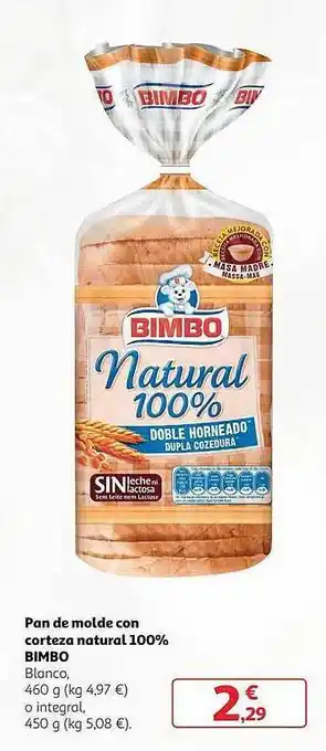 Alcampo Pan de molde con corteza natural 100% bimbo oferta