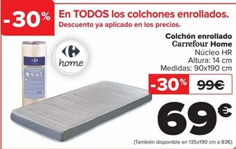 Carrefour Colchón enrollado carrefour home oferta