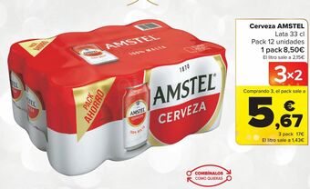 Carrefour Cerveza amstel oferta