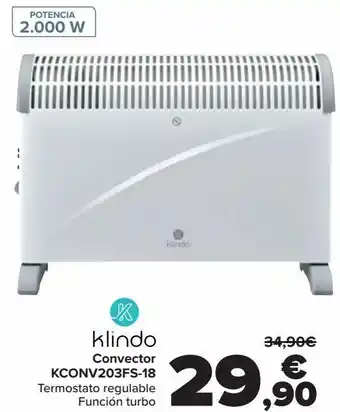 Carrefour Klindo convector kconv203fs-18 oferta