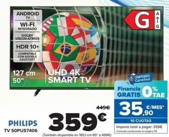 Carrefour Philips tv 50pus7406 oferta