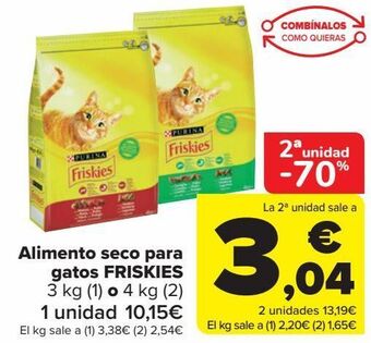 Carrefour Alimento seco para gatos friskies oferta