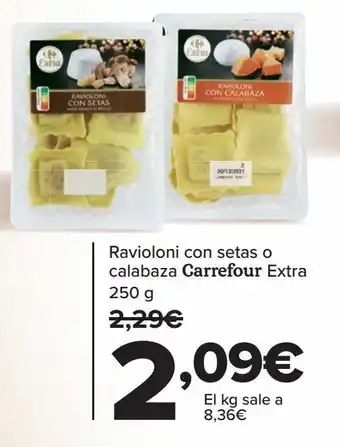 Carrefour Ravioloni con setas o calabaza carrefour extra oferta
