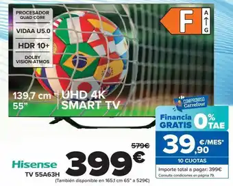 Carrefour Hisense tv 5a63h oferta