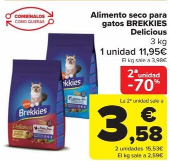 Carrefour Alimento seco para gatos brekkies delicious oferta