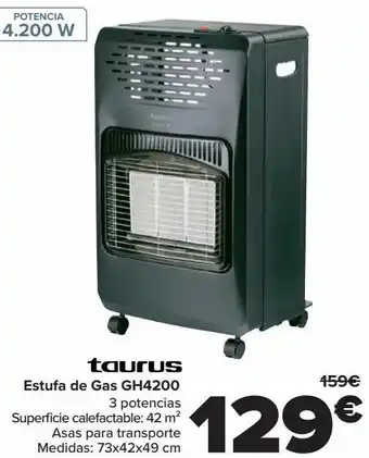 Carrefour Taurus estufa de gas gh4200 oferta