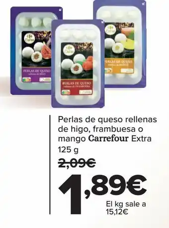 Carrefour Perlas de queso rellenas de higo, frambuesa o mango carrefour extra oferta