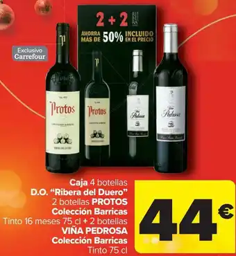 Carrefour Caja d.o. ''ribera del duero'' protos colección barricas viña pedrosa colección barricas oferta