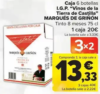 Carrefour Caja i.g.p. ''vinos de la tierra de castilla'' marqués de griñón oferta