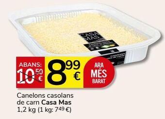 Consum Canelones de carne casa mas oferta