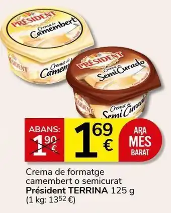 Consum Crema de queso président oferta