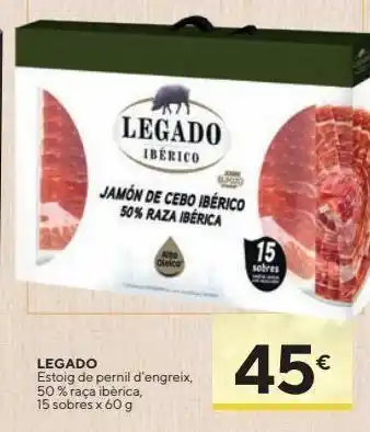 Caprabo Jamón ibérico legado oferta