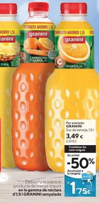 Caprabo Zumo de naranja granini oferta