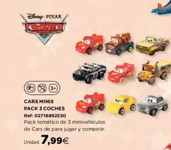 Hipercor Cars Minis Pack 3 Coches oferta