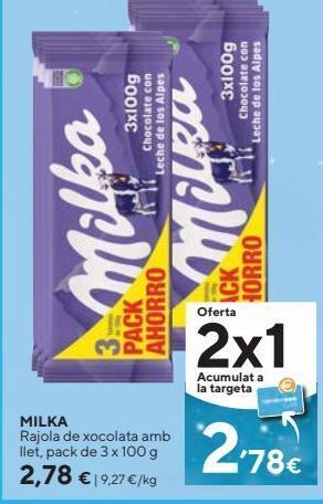 Caprabo Chocolate milka oferta