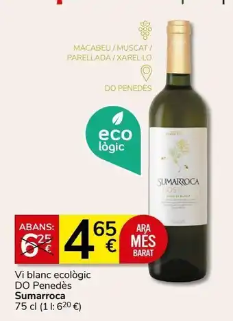 Consum Vino blanco sumarroca oferta