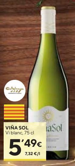 Caprabo Vino blanco viña sol oferta