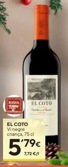 Caprabo Vino crianza el coto oferta