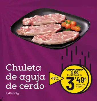 AhorraMas Chuleta de aguja de cerdo 4.49kg oferta