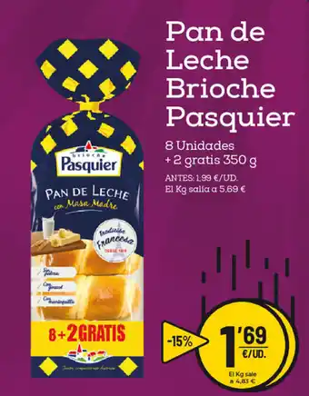 AhorraMas Pan de Leche Brioche Pasquier 350g oferta