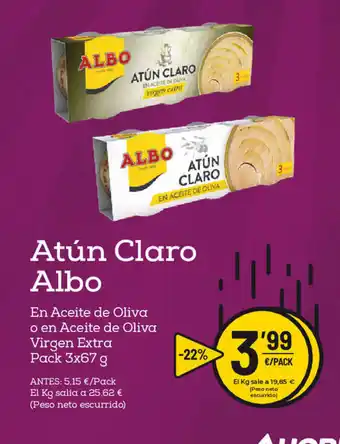 AhorraMas Albo Atún Claro 3x67g oferta