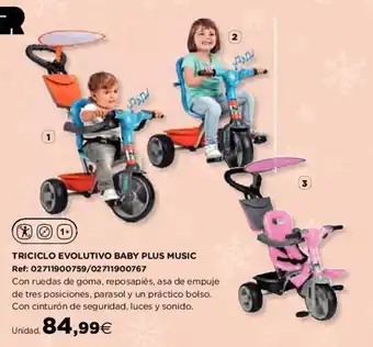 Hipercor Triciclo Evolutivo Baby Plus Music oferta