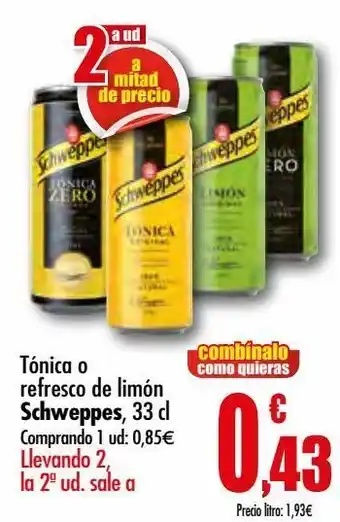 Unide Supermercados Tónica refresco de limón schweppes oferta