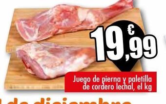 Unide Supermercados Juego de pierna y paletilla de cordero lechal oferta