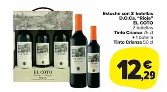 Carrefour Market Estuche con 3 botellas doca "rioja" el coto oferta