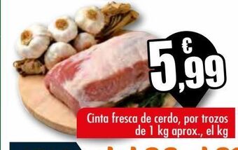 Unide Supermercados Cinta fresca de cerdo por trozos de 1 kg aprox oferta