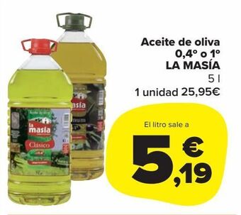 Carrefour Market Aceite de oliva 0,4º o 1º la masía oferta