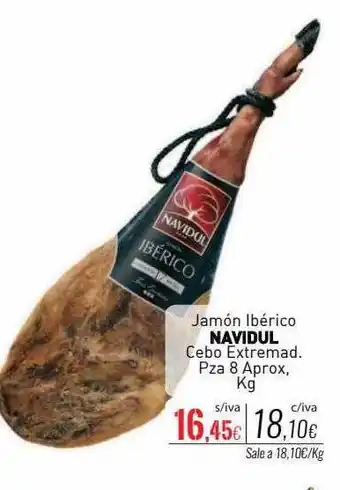Cuevas Cash Jamón ibérico navidul cebo extremad. pza 8 aprox kg oferta