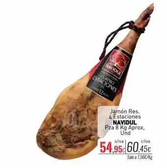 Cuevas Cash Jamón res. 4 estaciones navidul pza aprox oferta