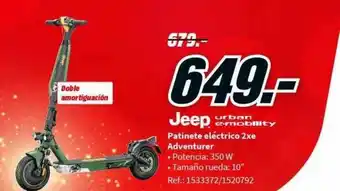 MediaMarkt Jeep patinete eléctrico 2xe adventurer oferta