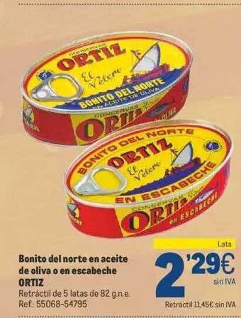 Makro Bonito del norte en aceite de oliva o en escabeche ortiz oferta