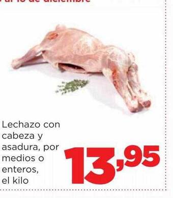Alimerka Lechazo con cabeza y asadura, por medios o enteros, el kilo oferta